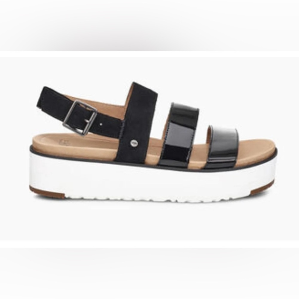 UGG Black and White Women's Sandals - Picture 2 of 12